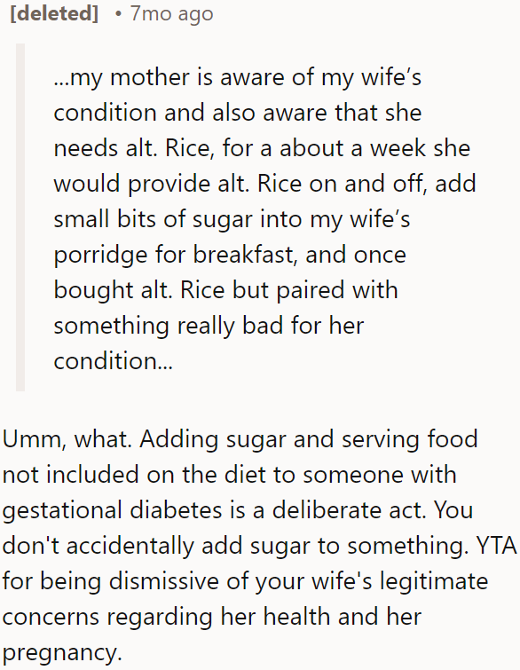 Redditors believe the mom is doing things deliberately.