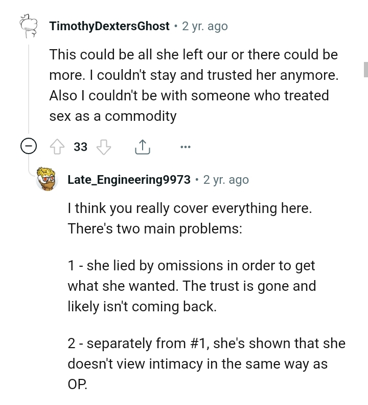 Someone who treats sex as a commodity