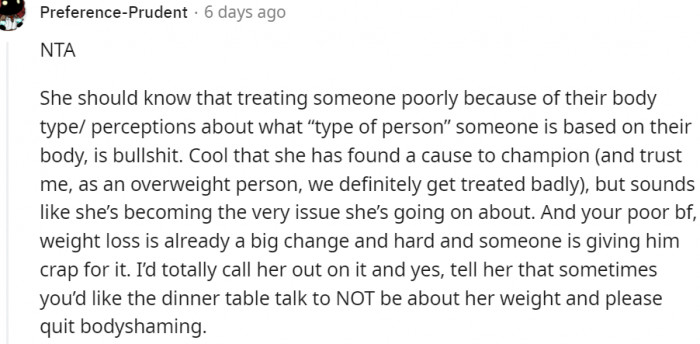13. Treating someone poorly because of their body type