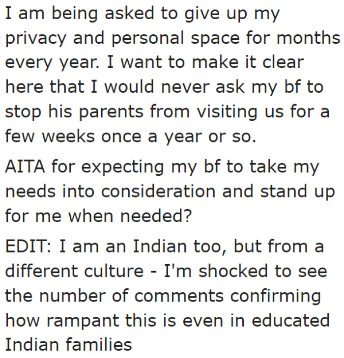 All she wants is for her boyfriend to take care of her needs while his parents are with them.