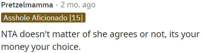 OP's choice, OP's money