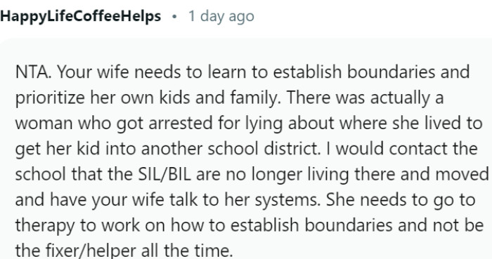 OP should encourage their spouse to establish boundaries