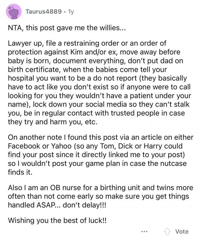 These precautions will ensure things go OP's way and she doesn't get screwed over by her ex and his partner.