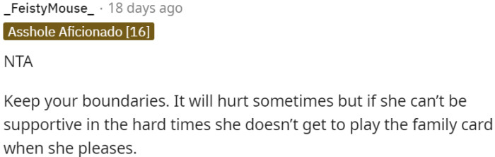 OP should establish boundaries and prioritize self-care