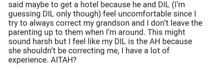 Consequently, OP's son asked her to leave their house and move into a hotel