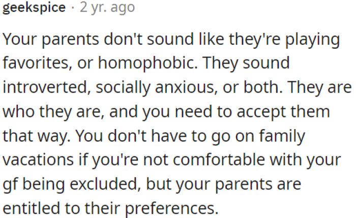 OP's parents seem introverted and socially anxious.