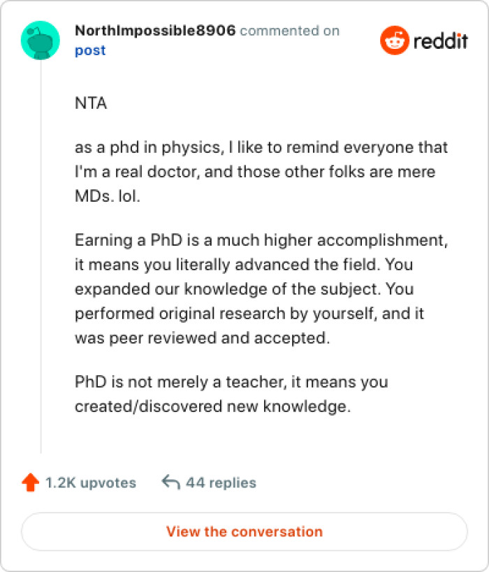 This Redditor wants to remind everyone that they are a real doctor