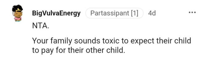 This Redditor believes the OP's family sounds toxic