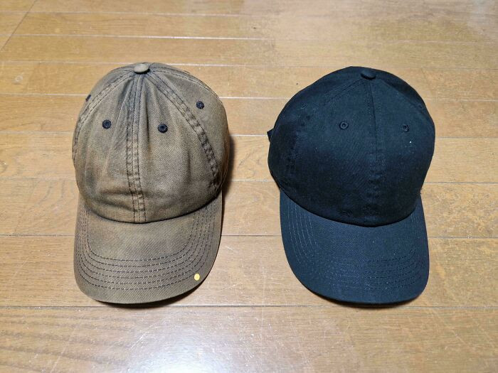 "2 Identical Hats, But One Was Worn Every Day For A Year"