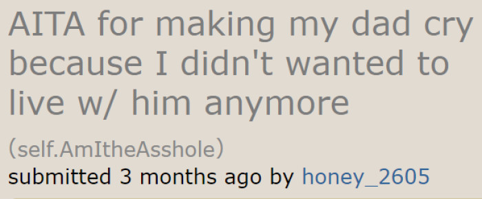 A teenager asked the AITA community about the situation with her dad.
