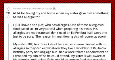 Woman Intends To Sue Her Sister Because She Purposely Gave Her Son Something He's Allergic To