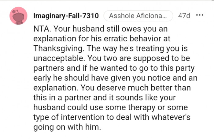 The way he's treating you is unacceptable