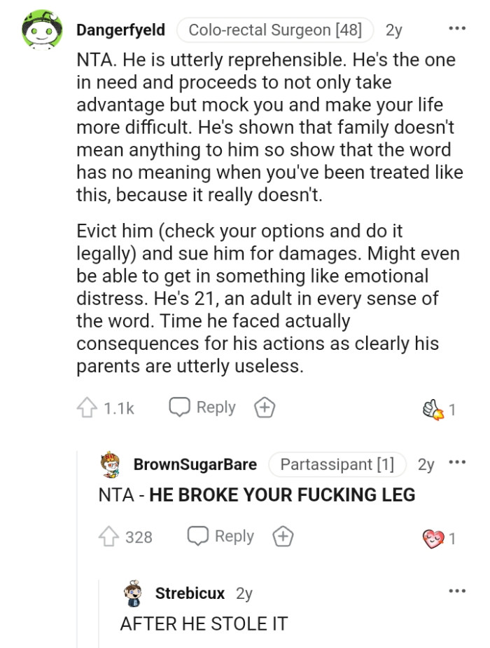 He has shown that family doesn't mean anything to him