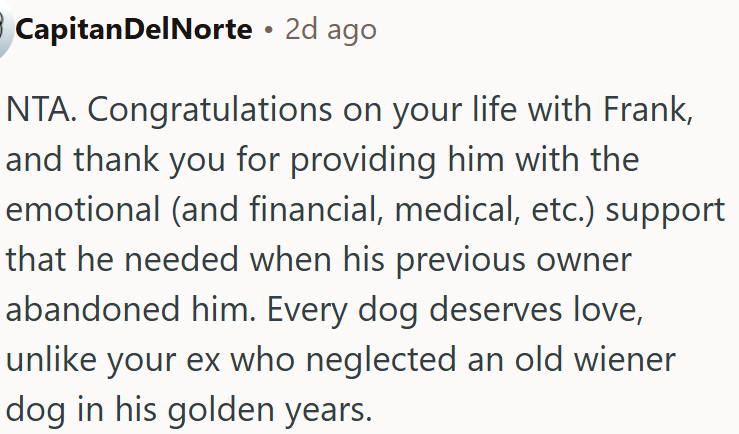 OP's ex neglected the dog.