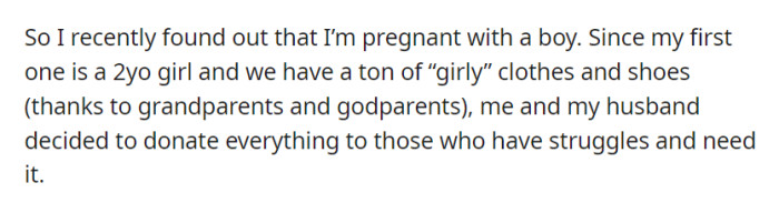 Expecting a baby boy while already having a 2-year-old daughter, OP and her husband cleverly turned their abundance of 