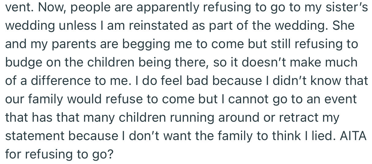 Now People Are Refusing to Attend the Wedding, Including Other Family Members