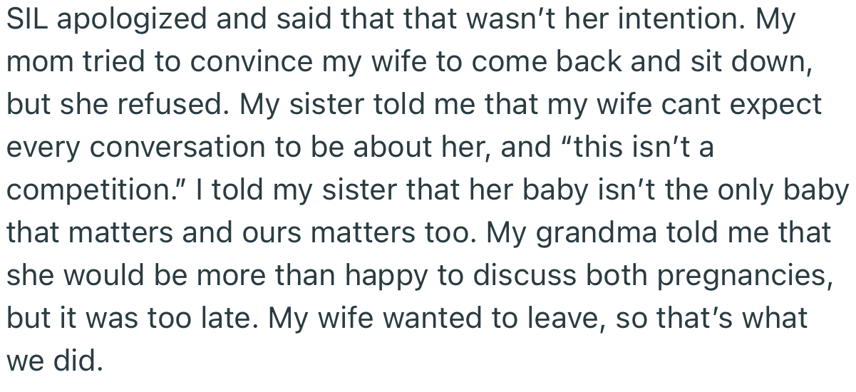 OP’s sister criticized his wife for overreacting, only to get shut down by him