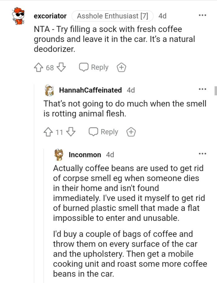 This Redditor has a suggestion for the OP to get rid of the smell