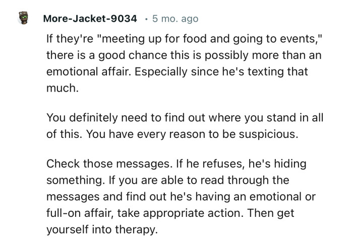 “Check those messages. If he refuses, he's hiding something.”