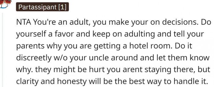 OP is an adult and should make her own decisions