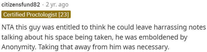 Removing that anonymity was necessary