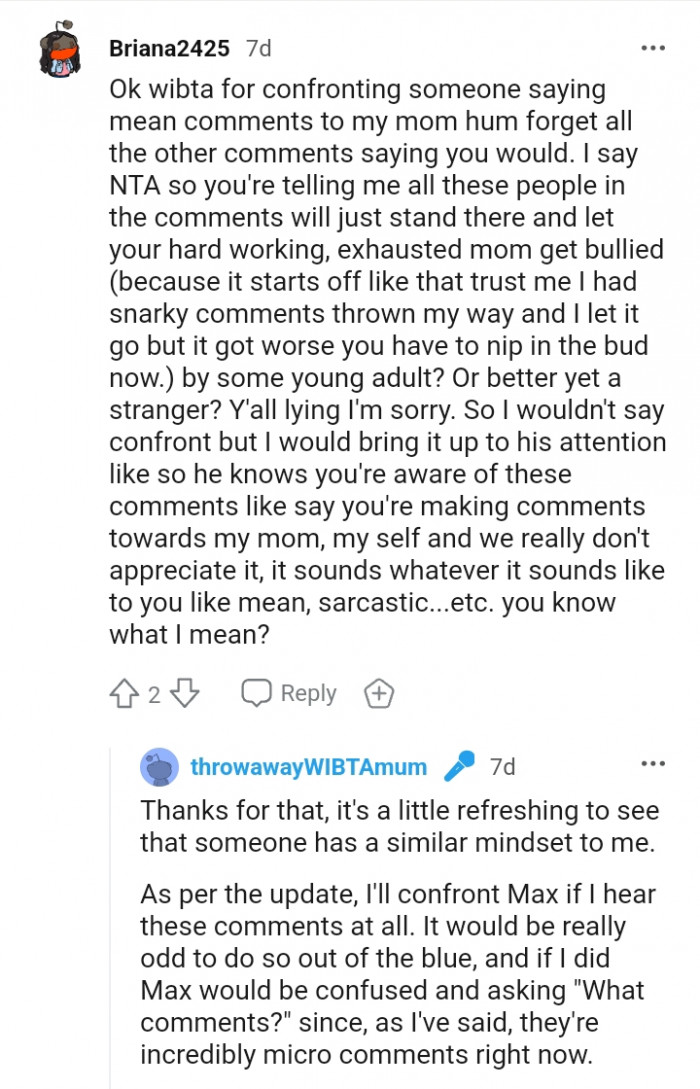 This Redditor would bring it up to her attention