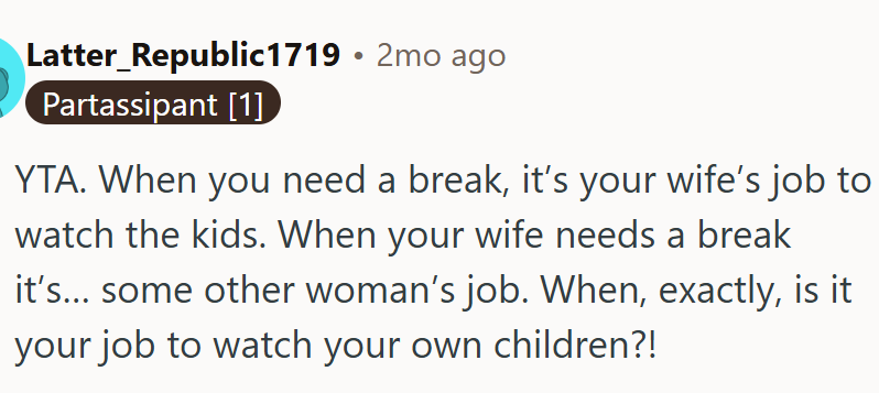 Is watching your own kids a job?