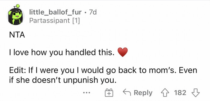 She should definitely go back to her mom.