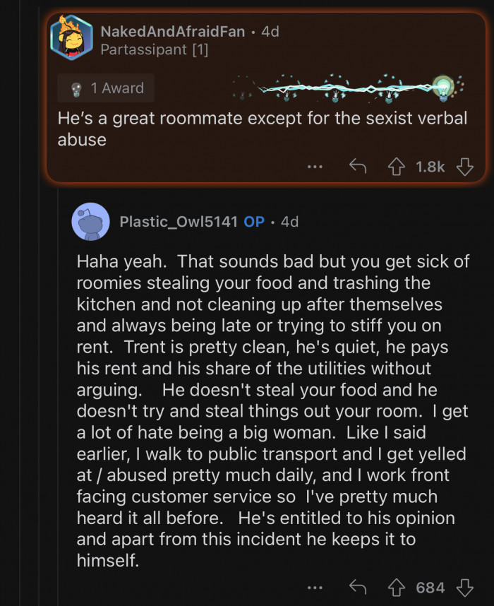 Trent might be abusive, but he's a 