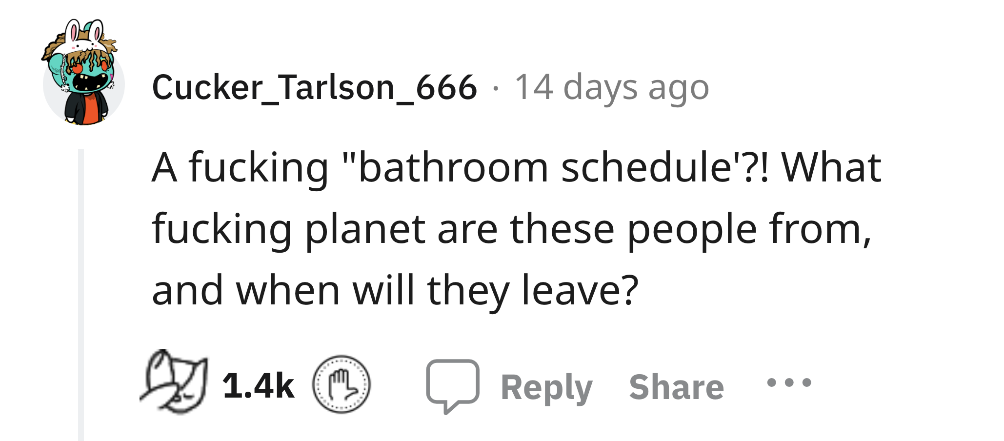 Seems like they're operating on a strict bathroom schedule from Planet TMI. Any guesses on their departure date?