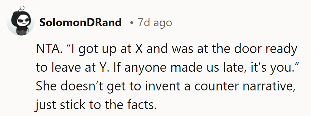 He's the early bird at the door; she's the one hitting snooze. Case closed!