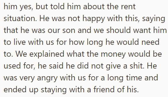 But their son didn't like the arrangement