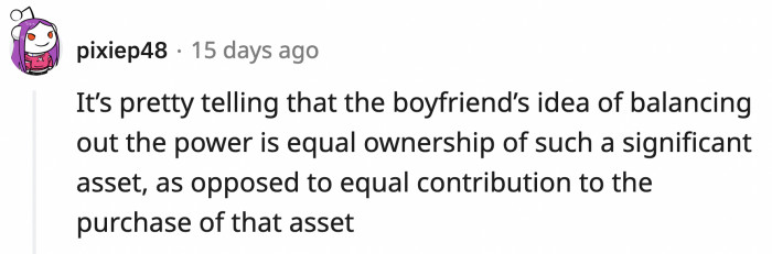 It says a lot about him and how he views his relationship with OP