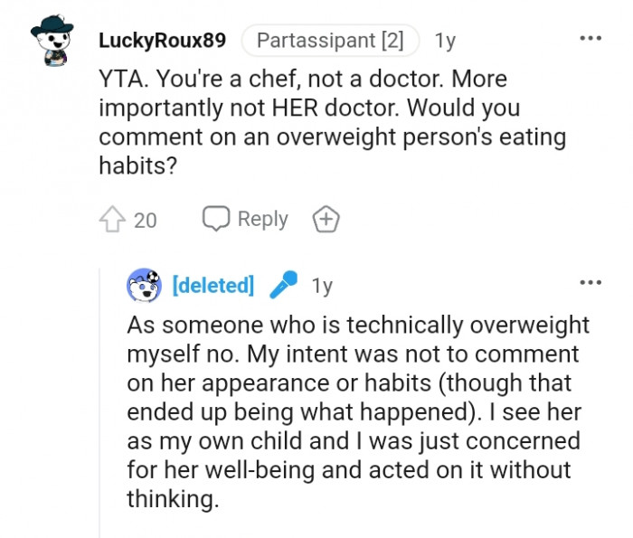 More importantly, you are not her doctor