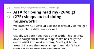 Redditor Is Fed Up Because His Gf Takes A "Nap" Every Day After Work And Leaves Him With All The Housework