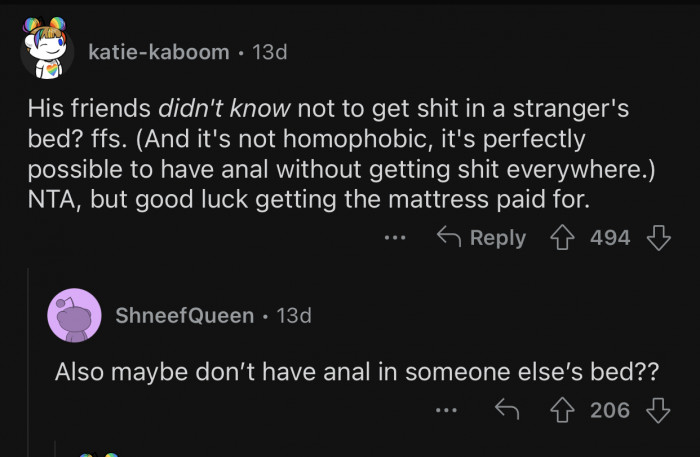 OP isn't homophobic for speaking up for themselves.