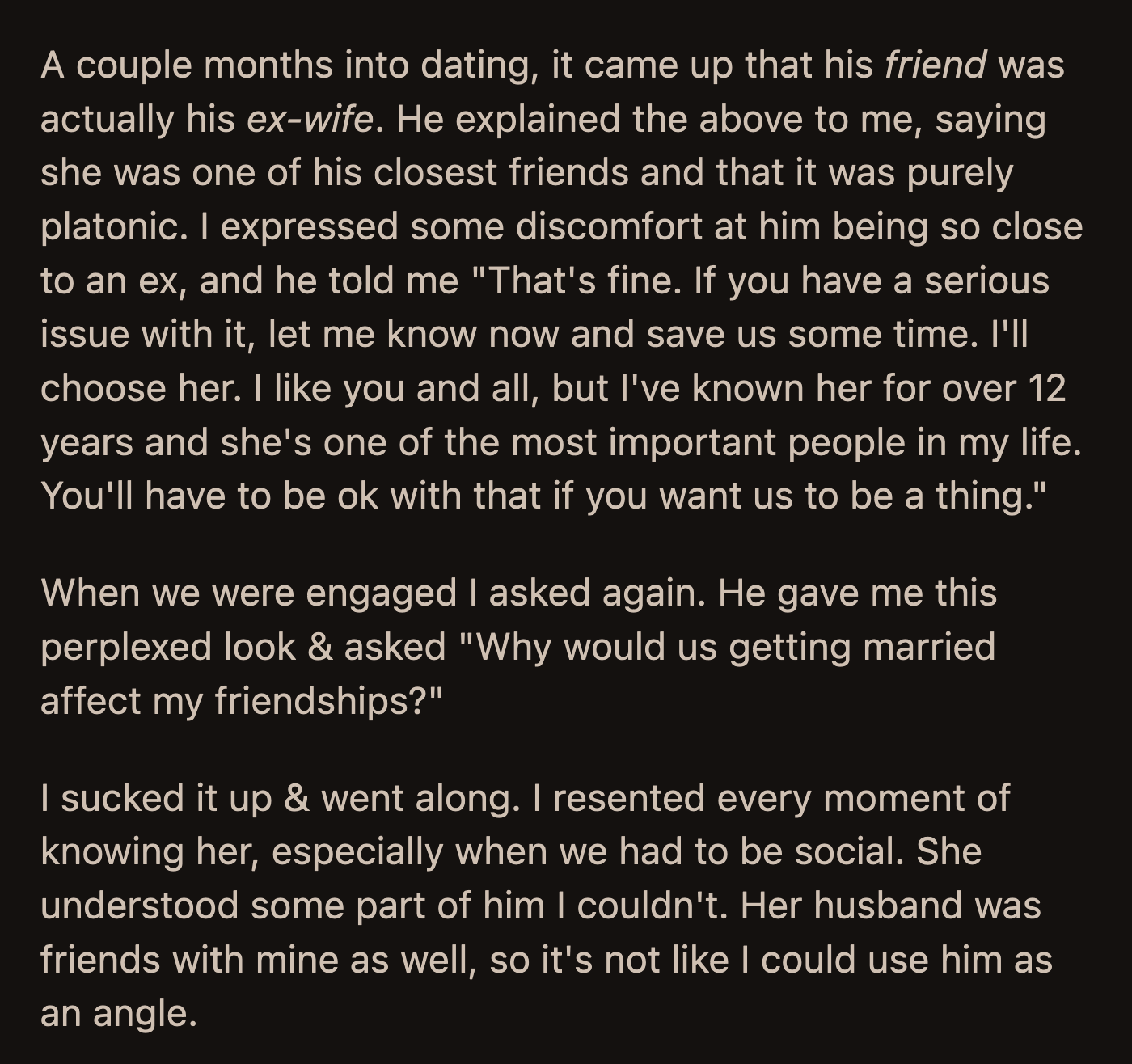 OP reasoned that since his ex-wife was already gone, she shouldn't affect their lives anymore. Her husband had shed enough tears and should be done mourning. He didn't need to be at the funeral since OP wouldn't want her at his.