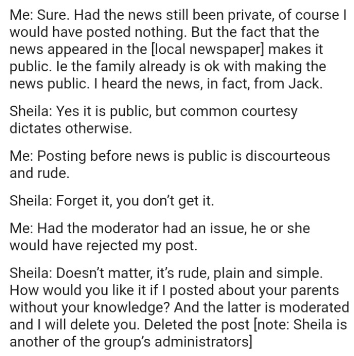 The OP insists that the fact that the news appeared in the local newspaper makes it public