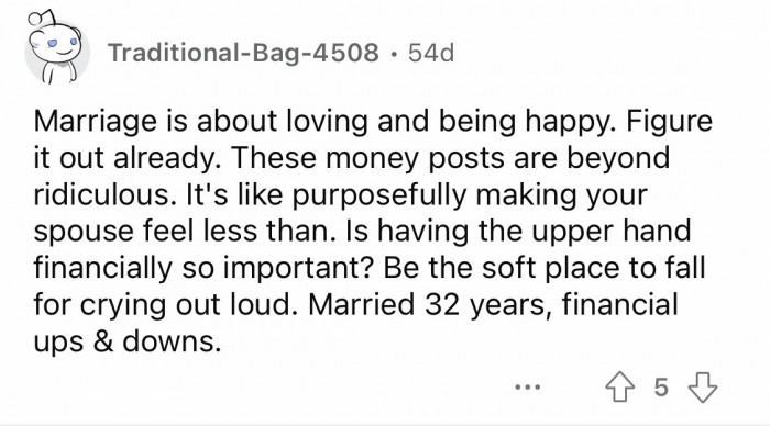 15. Definitely not a loving and happy marriage.