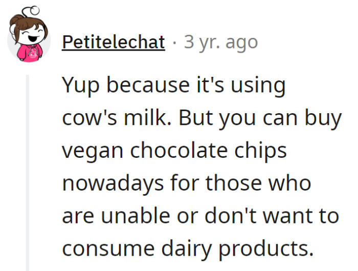 Ditching dairy drama with vegan chocolate chips—the tasteful rebellion!