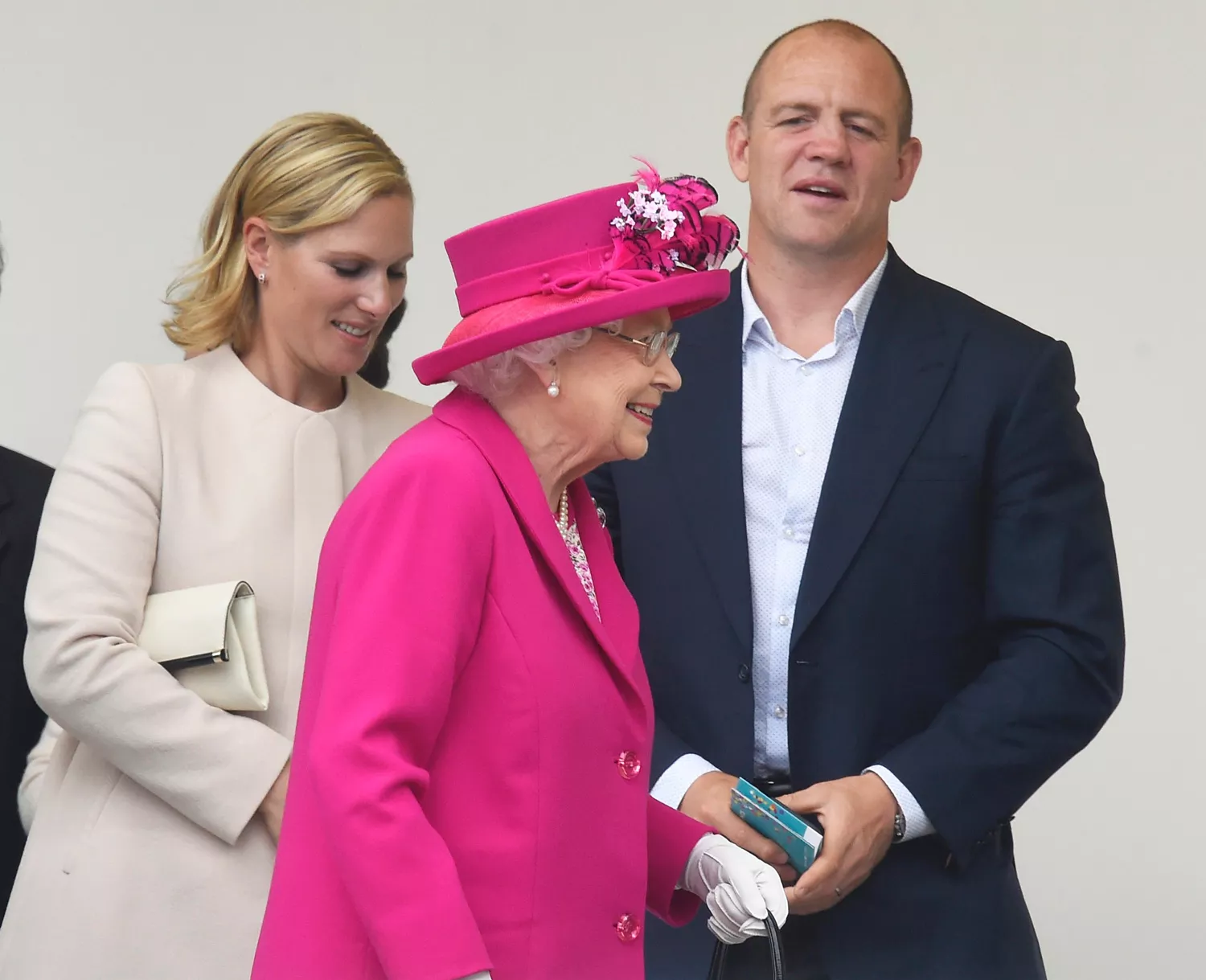 Mike Tindall and Zara accompany Queen Elizabeth in a tender moment during her 90th birthday celebration