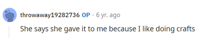 It's a case of mismatched gift-giving perspectives.