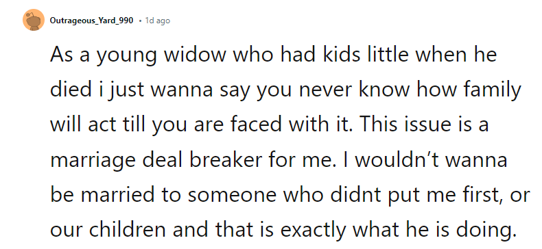 I wouldn’t want to be married to someone who didn't put me first,