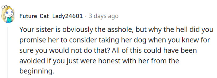 Being honest from the beginning would have avoided this 