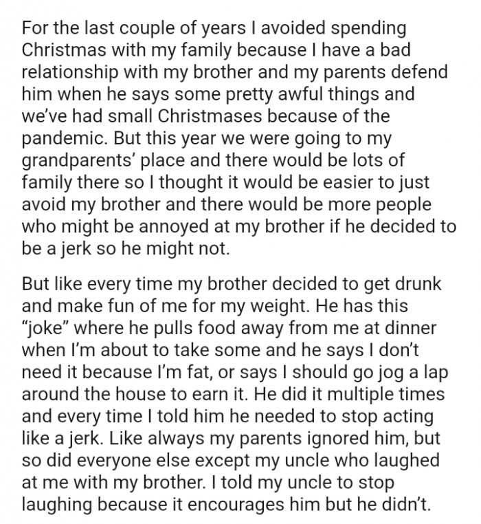 They were going to the OP's grandparents’ place, and there would be lots of family there