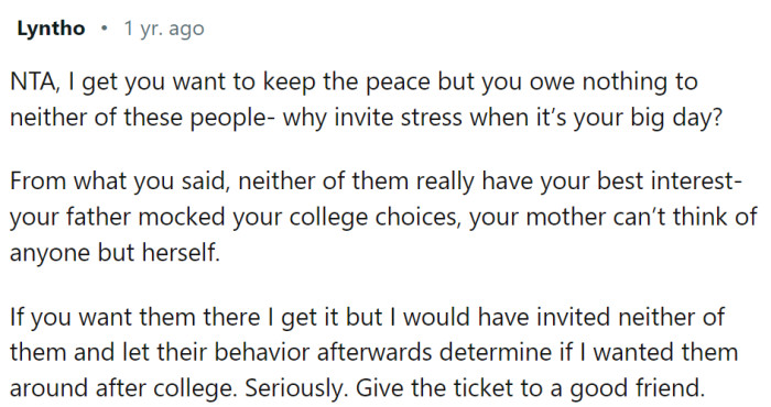 The bottom line is - why invite stress?