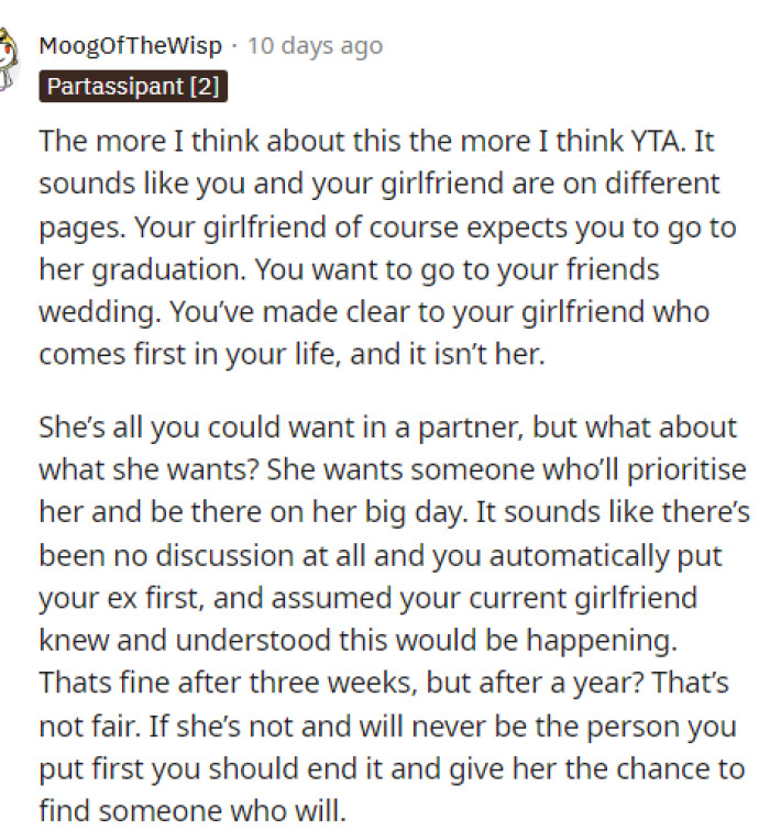 People quickly came to the comments and let OP know that they were indeed TA for the decision that they made.