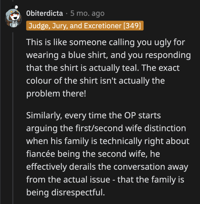 OP's Family Is Disrespecting Him and His Future Wife. They Know It; They Just Don't Want to Admit It.