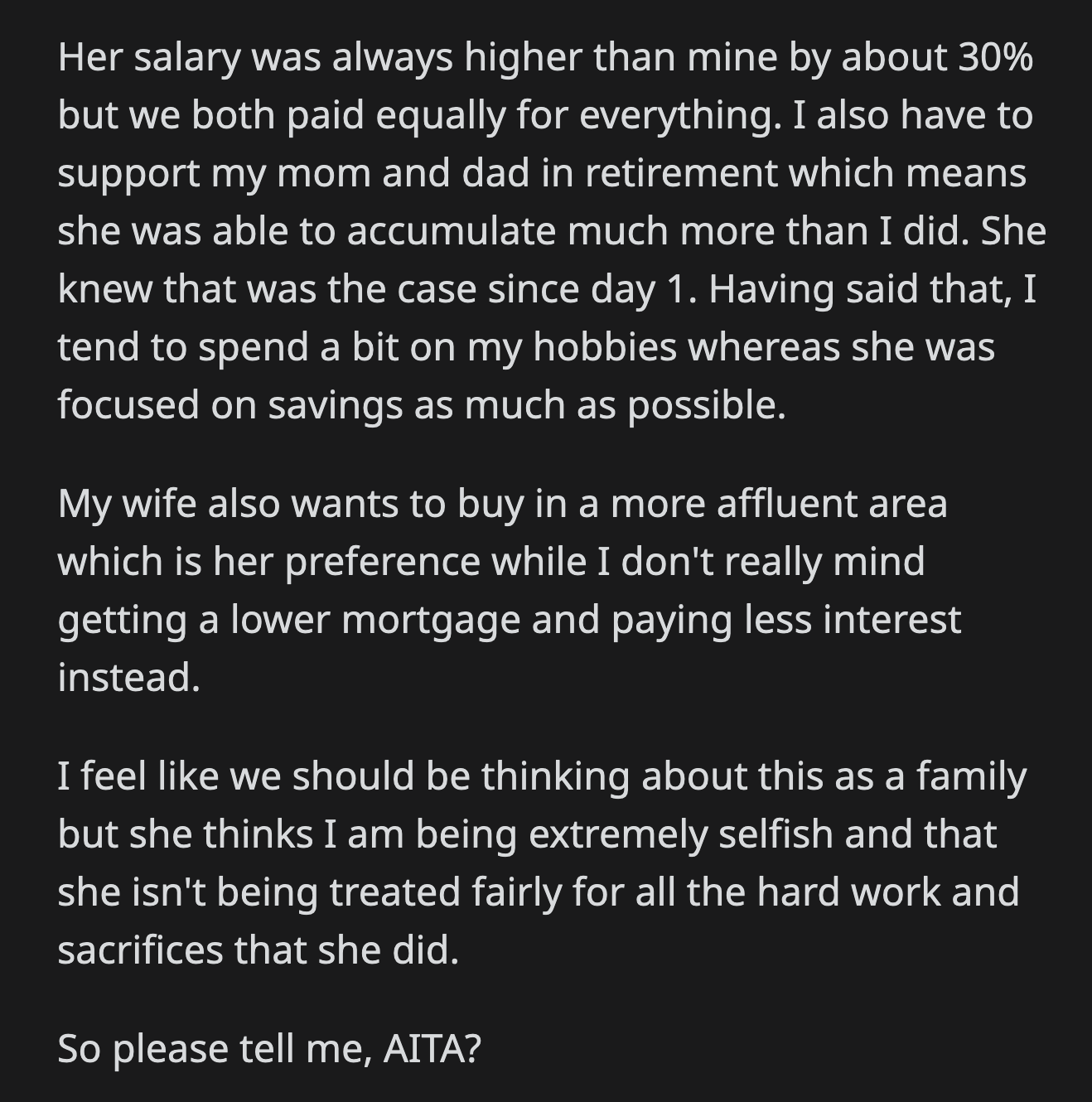 He added that he is in charge of cooking and grocery shopping. He also handles most of their children's pick-ups and drop-offs at school.