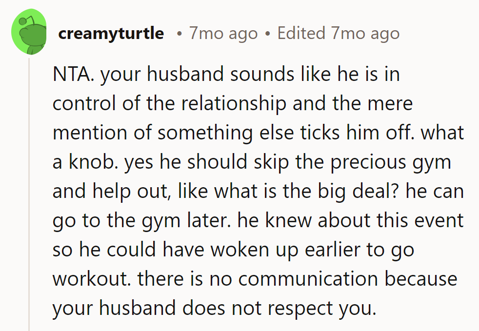 NTA. Husband's got a 